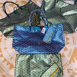 GOYARD ST LOUIS PEARLY GREEN BLUE